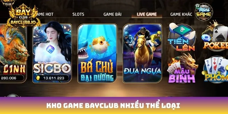 Kho game Bayclub nhiều thể loại